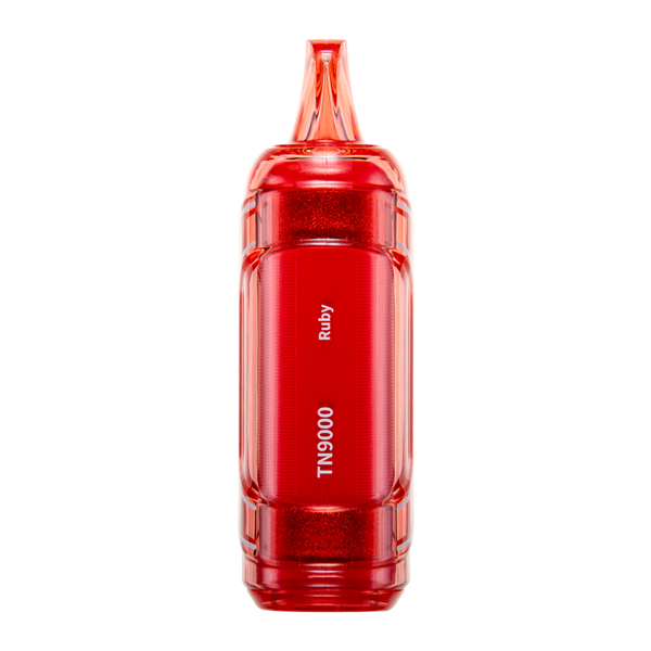 Close-up of the Ruby Dream Edition RAZ TN9000 Disposable Vape with vibrant red colors and sleek design, perfect for a satisfying vaping experience 