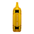 Close-up of Sour Mango Pineapple Flavor RAZ Vape TN9000 e-liquid bottle with vibrant yellow and green label featuring juicy fruit imagery