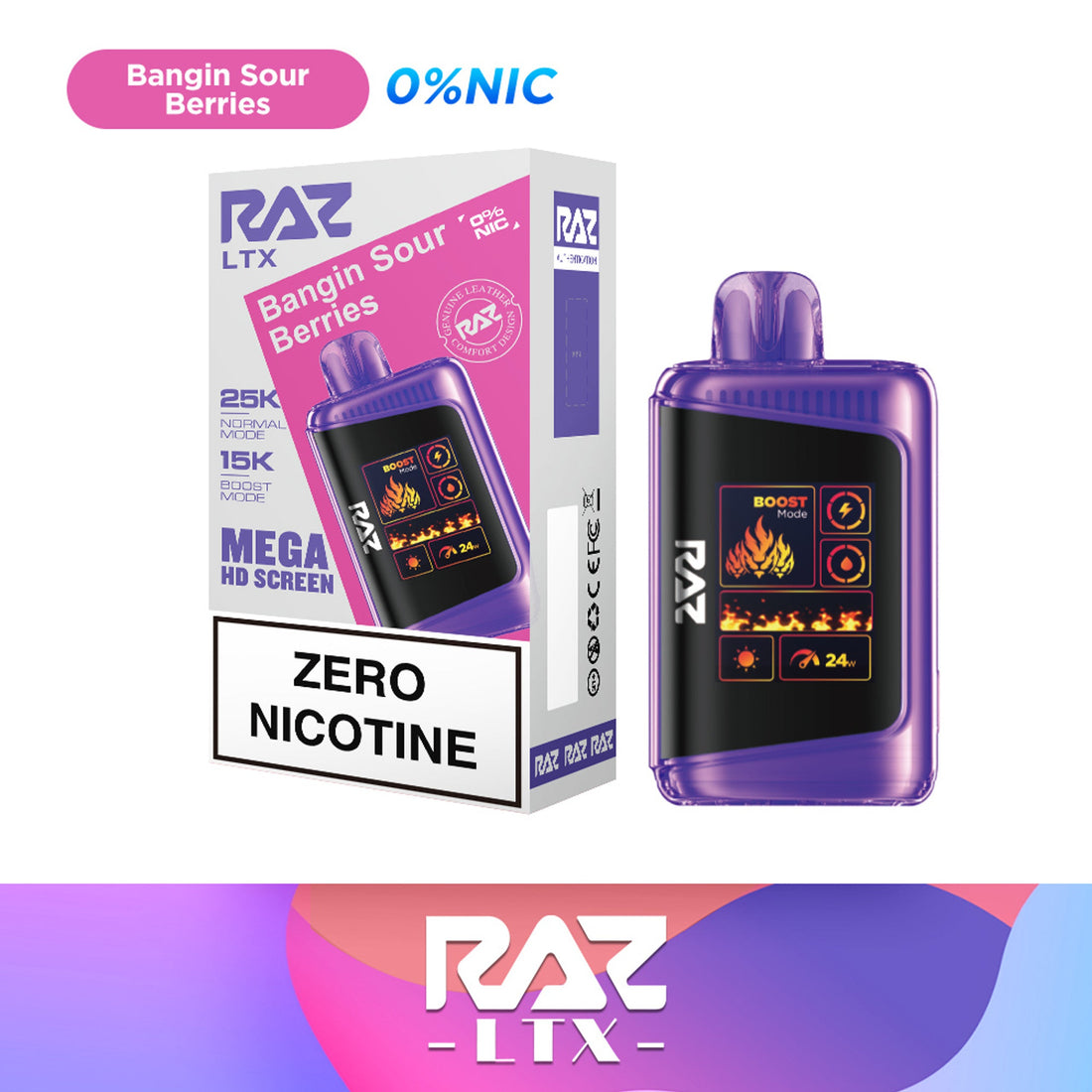 Raz LTX 25000 (DC25000) Disposable Vape - 0% Nicotine Free - 2,5000 Puffs Raz Vape Flavors