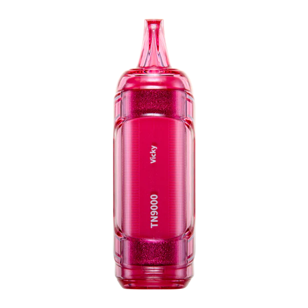  A close-up of the Vicky (Pink Lemonade) RAZ TN9000 Disposable Vape, showing its sleek design and pink lemonade flavor